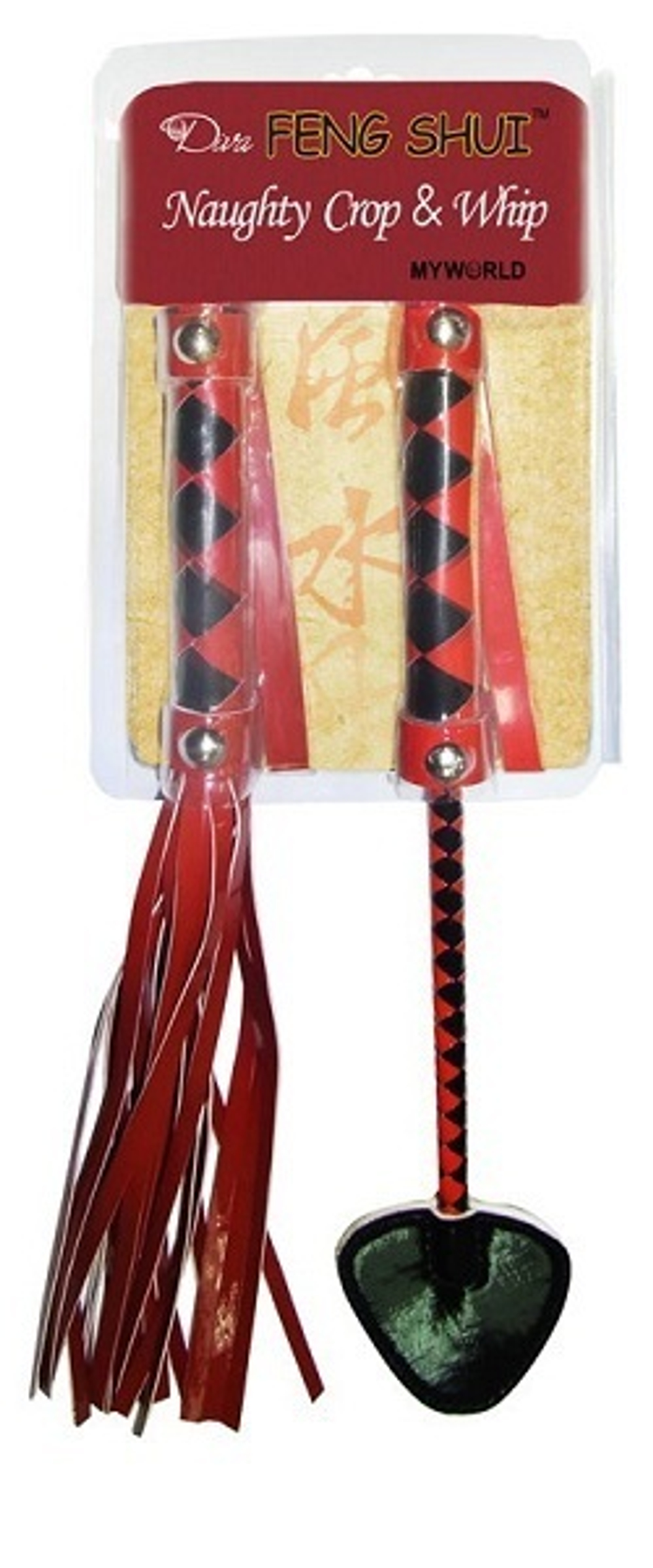 Набор:Плетка 38 см. красная+ стек 26 см. красно-черный