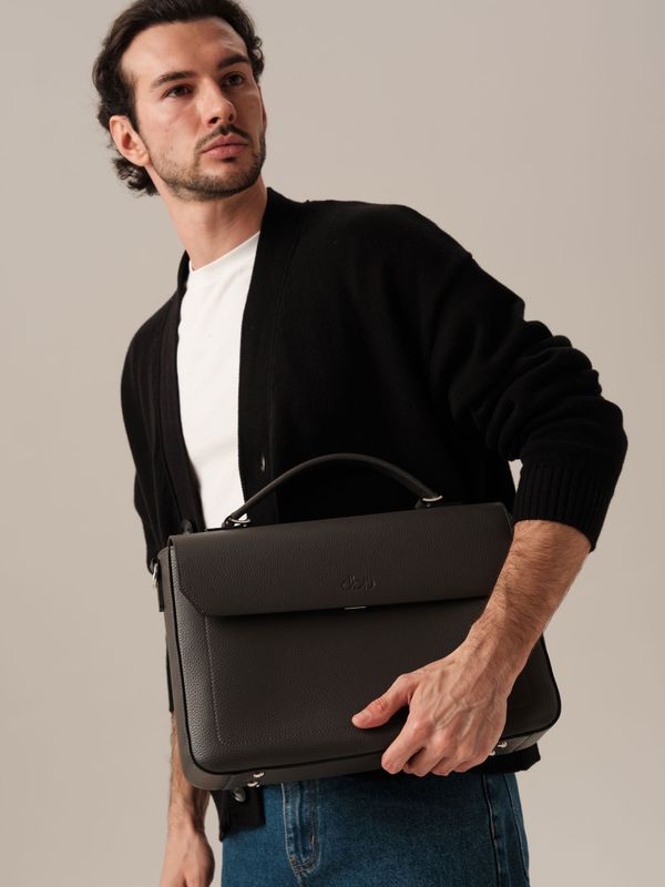 Мужская кожаная сумка Levi DBR 7115 темный лес