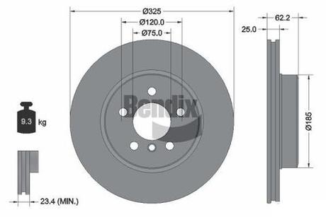 BENDIX Braking - BDS1148HC-BEN - Brake Disc