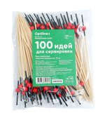 Пики для канапе Optiline Красная Жемчужина, бамбуковые, 12 см, 100 штук в упаковке