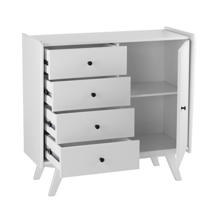 Тумба «Винтаж» 1 дверь 4 ящика белый лак