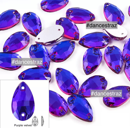 Стразы пришивные, Teardrop, Purple Velvet, A3-P60, 11*18mm, (28 ea/pkg), 3A (F2)