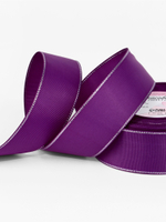 Лента репсовая, с серебряным люрексом, 40 мм, фиолетовая №046, 10508056