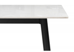 Керамический стол Woodville Rion 120 белый мрамор, черный, ножки черные