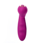 Фиолетовый вибратор с вакуумной стимуляцией и нагревом Tara