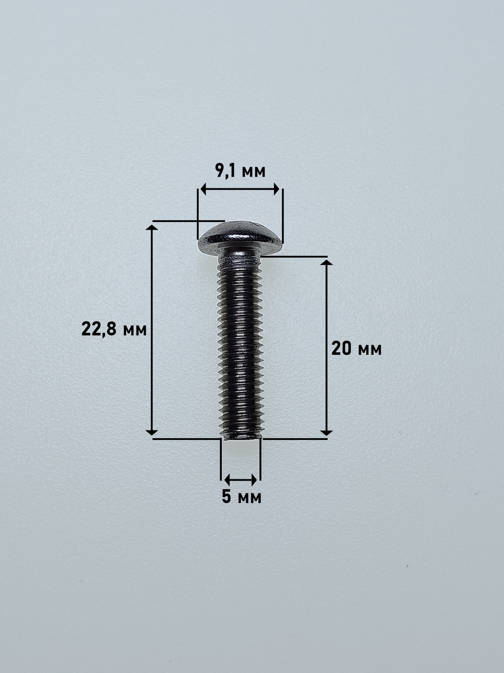 5х20 Винт с полукруг.гол. и внутр.шестигр. нерж. А2-70 ISO 7380 (100 шт.)