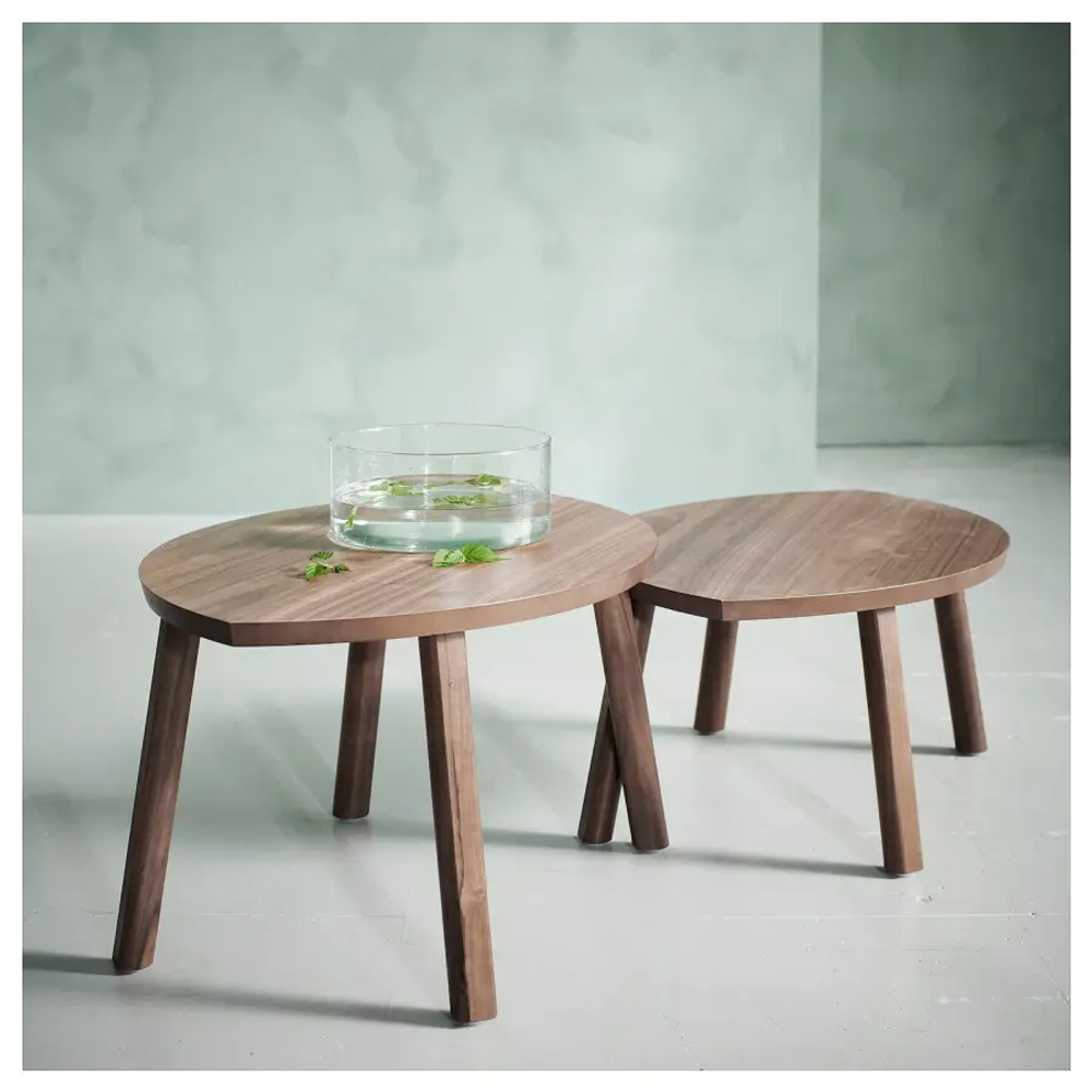 Комплект столов, 2 шт - IKEA STOCKHOLM/ИКЕА СТОКГОЛЬМ, шпон грецкого ореха, 72х47х36 см