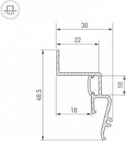 Профиль для контурной подсветки натяжного потолка Arlight STRETCH 042559