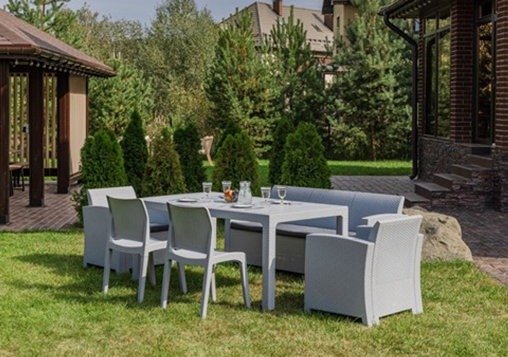 Садовый комплект мебели Lana Dining M, светло-серый