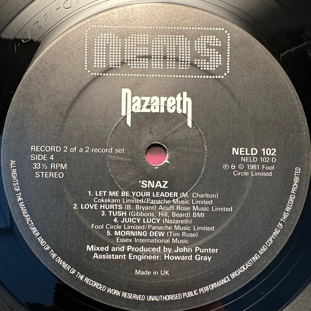 Nazareth - Snaz 2LP (Англия 1981г.)