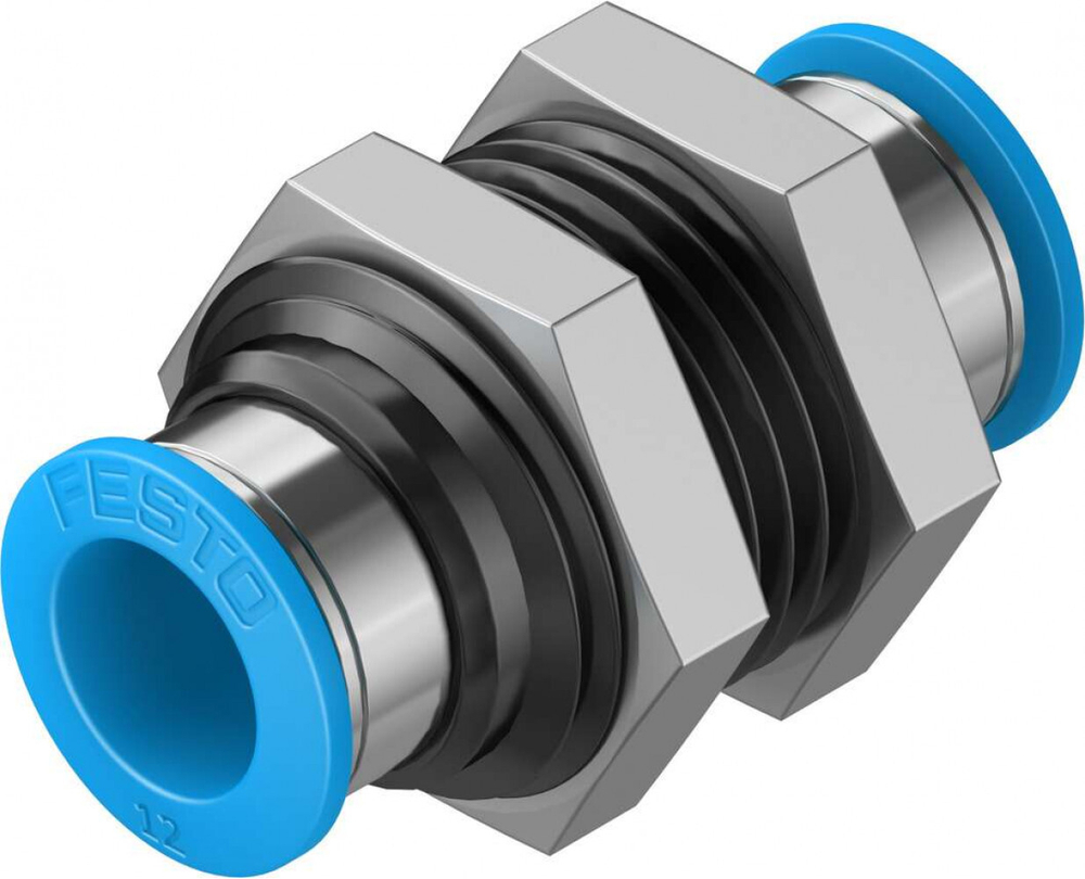 Муфта цанговая для панельного монтажа прямая Festo QSS-12 (комплект 10 шт)
