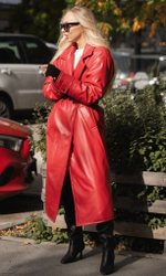 Пальто из экокожи на утеплителе Alpolux