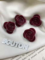 Пуговицы в форме розы бордовые