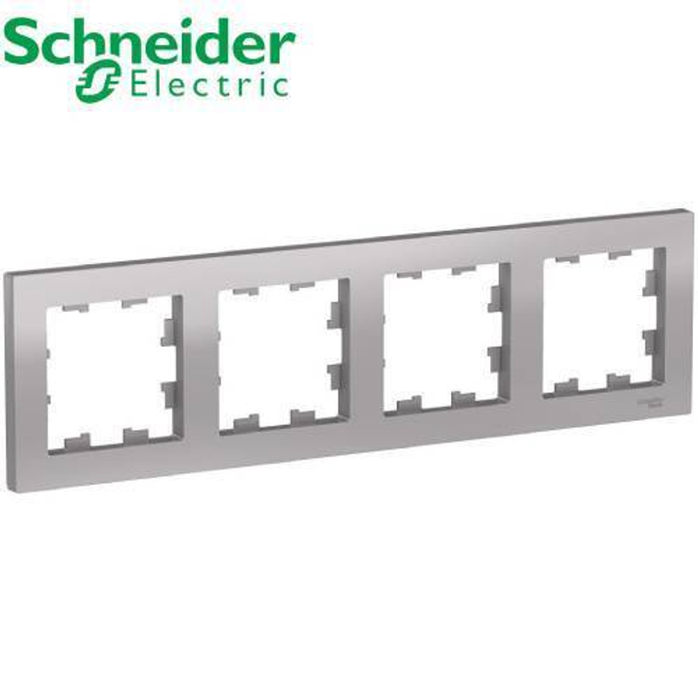 Рамка 4-ая универсальная (алюминий) AtlasDesign Schneider ATN000304