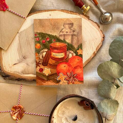 открытка «мандариновое настроение» 🍊