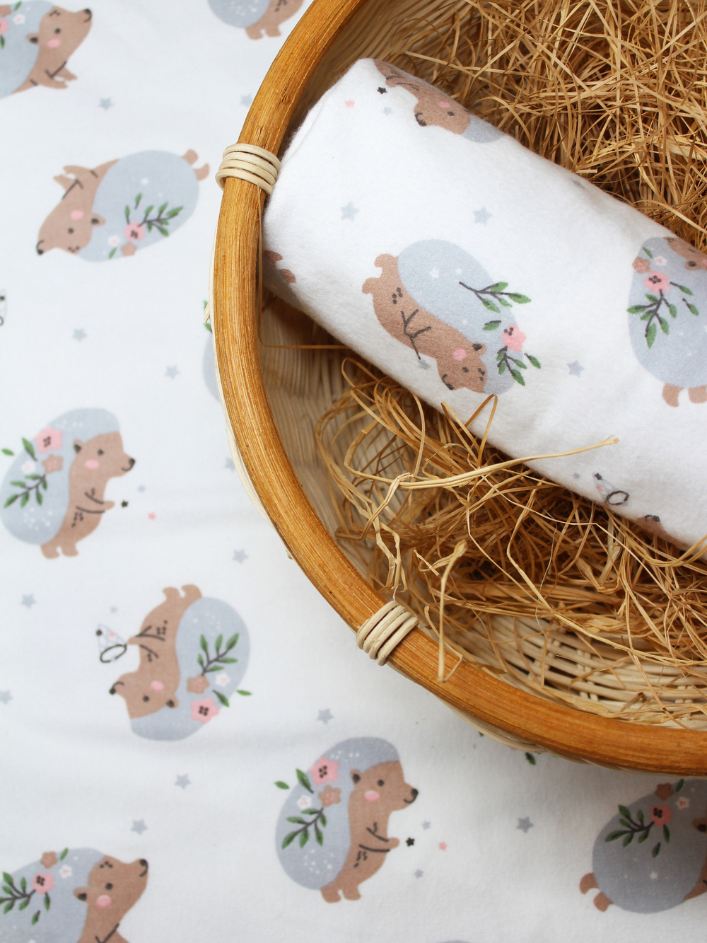 Пеленка Лесной ёжик фланель 90*130 RinaAmari