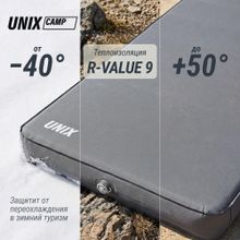 Матрас самонадувающийся UNIX Camp 195х80х10 см серый