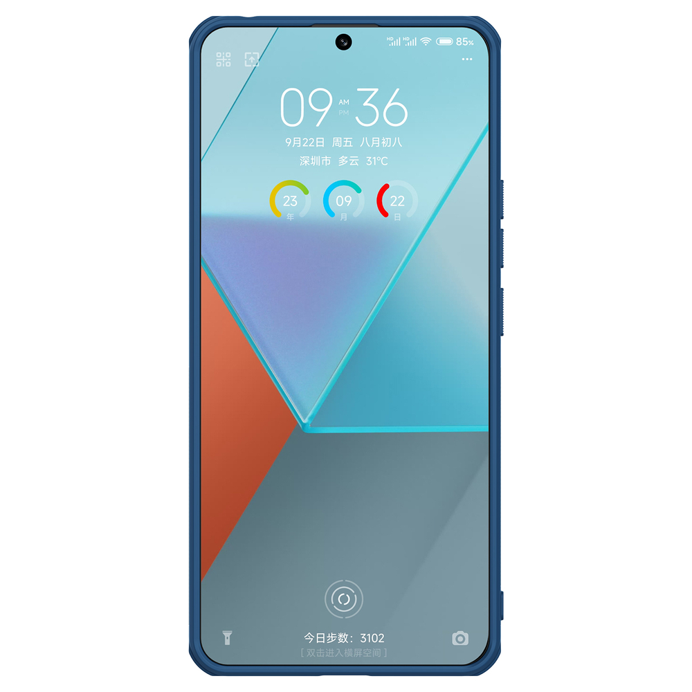 Усиленный чехол синего цвета от Nillkin для Xiaomi Redmi Note 13 Pro 5G и Poco X6 5G, серия Super Frosted Shield Pro