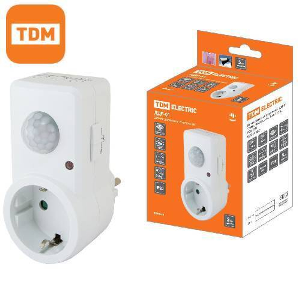 Датчик движения розеточный 1200 Вт TDM SQ0324-0027