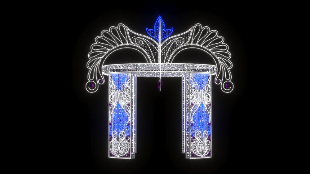 Светодиодная конструкция "Подарок с узорами"