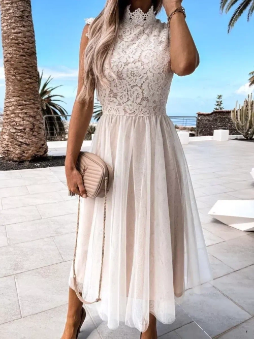 кружевное белое миди платье * ясмина *