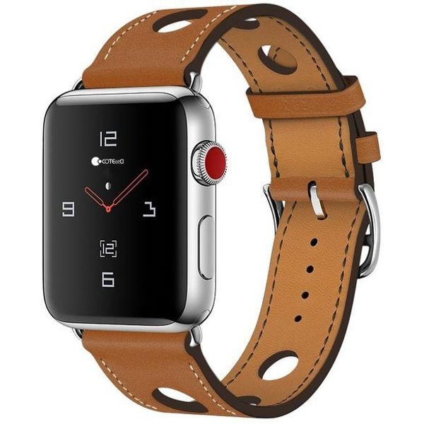 Ремешок кожаный COTEetCI W15 Fashion LEATHER с отверствиями (WH5221-KR-42) для Apple Watch 44мм/ 42мм Коричневый