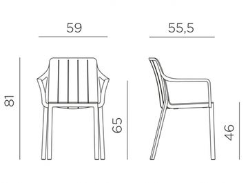 Кресло пластиковое Tiberina цвет терра Nardi Италия