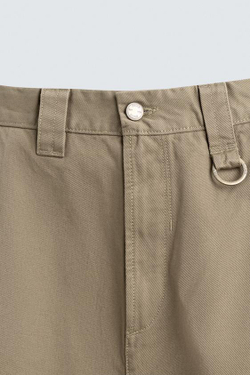 ZARA ШИРОКИЕ БРЮКИ ЧИНОС BAGGY FIT, БЕЖЕВЫЙ