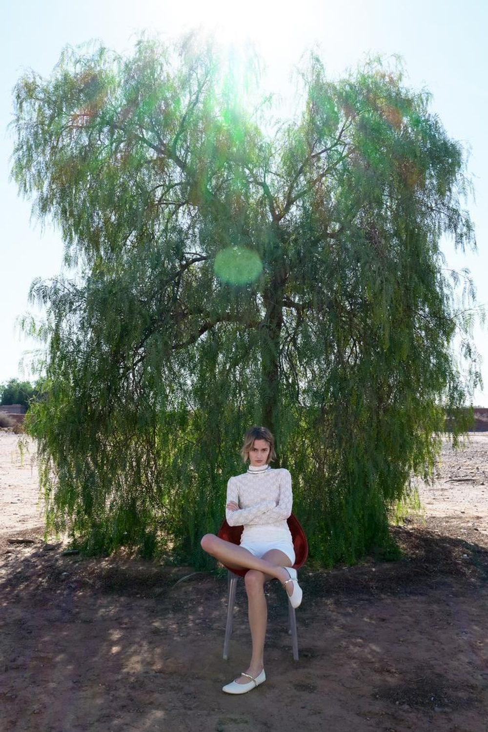 ZARA КРУЖЕВНОЙ ТОП С ВОРОТНИКОМ-СТОЙКОЙ, ЭКРЮ