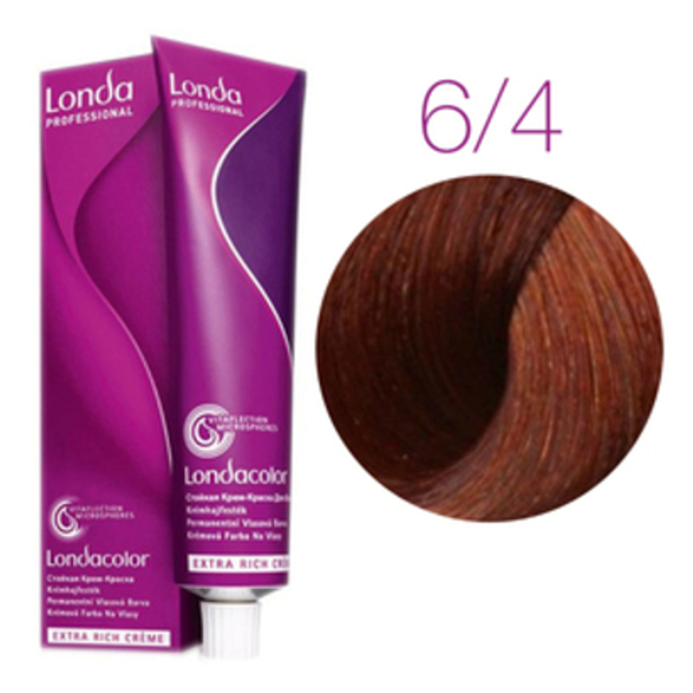 Londa Color стойкая крем-краска, 6/4 темный блонд медный, 60мл