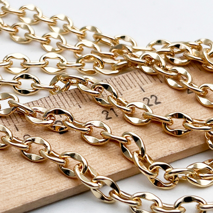 Цепочка, цвет золото, размер звена 6,5*5 мм, цена за 50 см