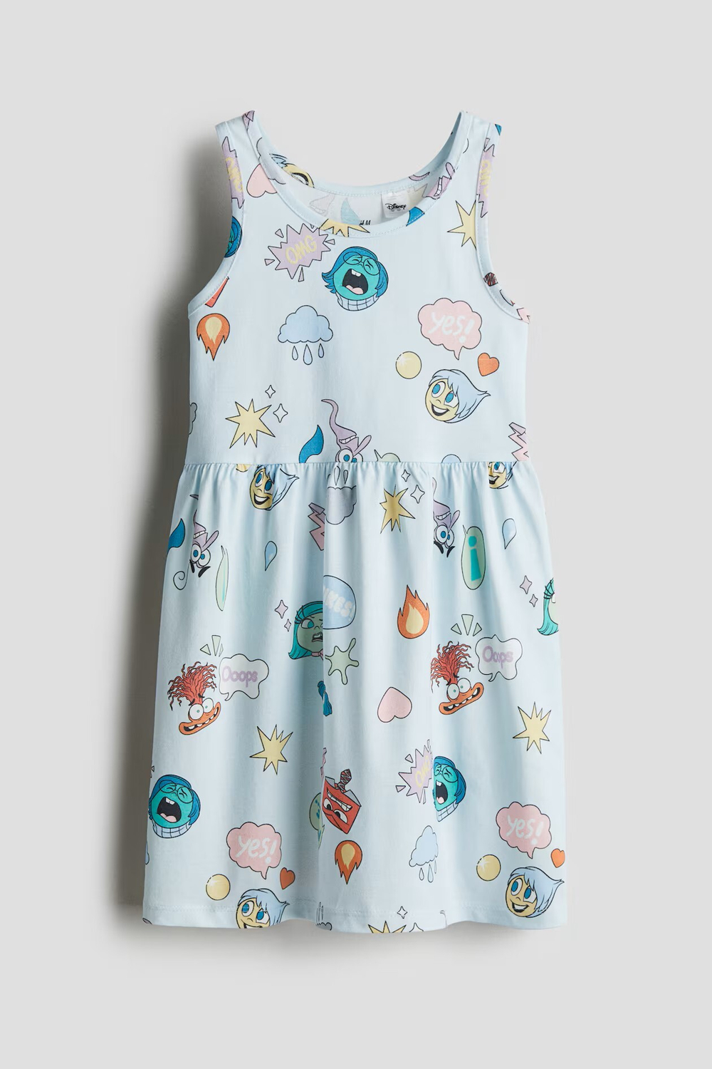 H&M Платье с принтом, светло-голубой
