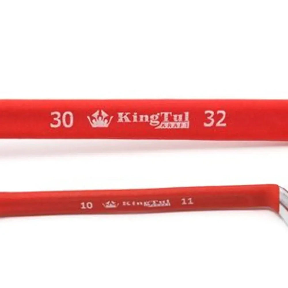 Ключ накидной, отогнутый на 75град. в прорезиненной оплетке 10х11м KingTul kraft KT-201011k