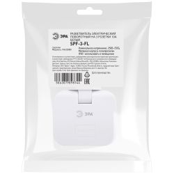 Разветвитель электрический ЭРА SPF-3-FL поворотный на 3 розетки 10А белый | Тройники