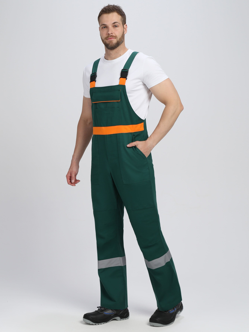 Костюм Итрорис-2 СОП (тк.Саржа,250) п/к, т.зеленый/оранжевый