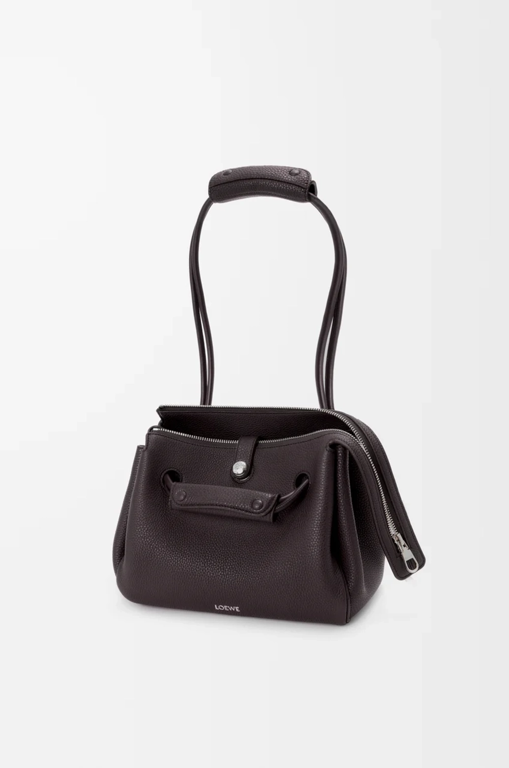 Loewe Маленькая сумка Madrid из мягкой зернистой телячьей кожи, темно-коричневый