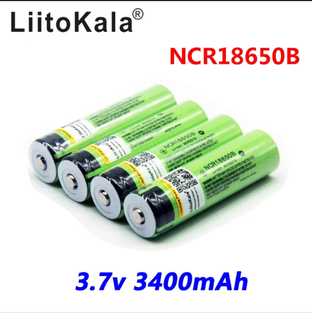 Аккумулятор 18650B 3.7V Li-ion 3400mAh выпуклая 4 штуки