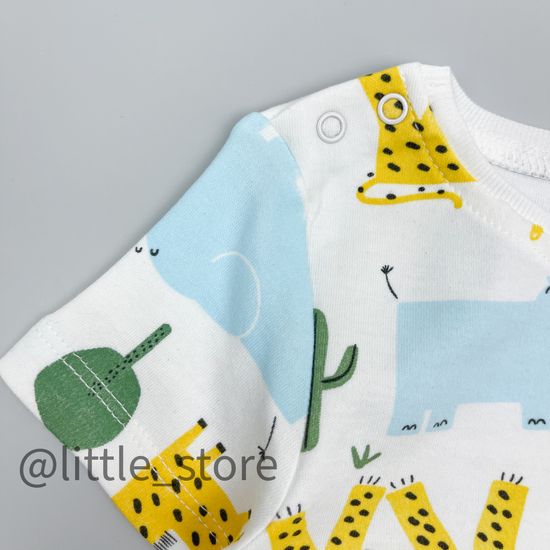 Футболка хлопковая "Веселое сафари" сахар