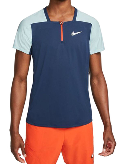 Мужское теннисное поло Nike Court Dri-Fit ADV Slam Polo - midnight navy/glacier blue/white