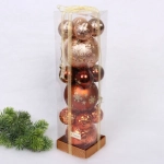 Набор шаров «Winter ice» 10 см + 5 см (15 предметов), Шампань/Шоколад/Янтарь