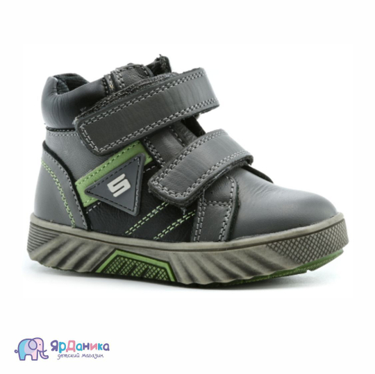 Демисезонные ботинки Орленок серо-зеленые М6612-3