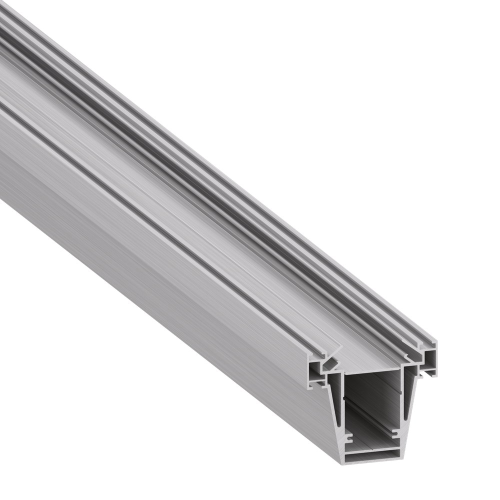 Встраиваемый алюминиевый профиль 3в1 под натяжной потолок,  75х82, 5х3000. Цвет:Серебро, Серия:DN8ALE