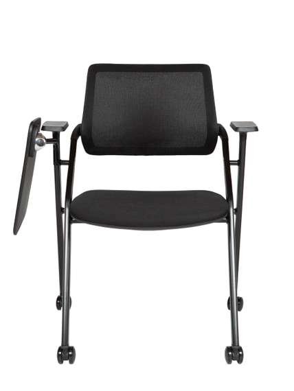 Стул Норден / Стэп М+Р / Step M+R / черный пластик / черная сетка / черная ткань/ пюпитр/ролики