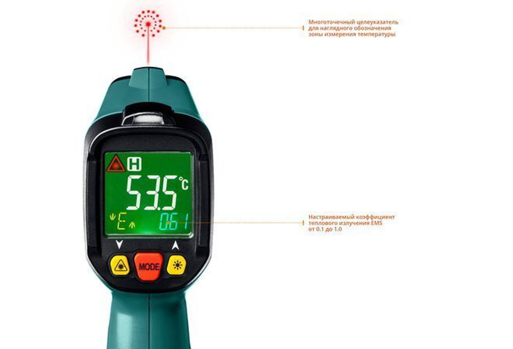 Пирометр инфракрасный KRAFTOOL, -50 С +550 С