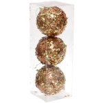 Новогодние шары «GLAME - Волшебный блеск» 8 см (набор 3 шт), Розовое золото