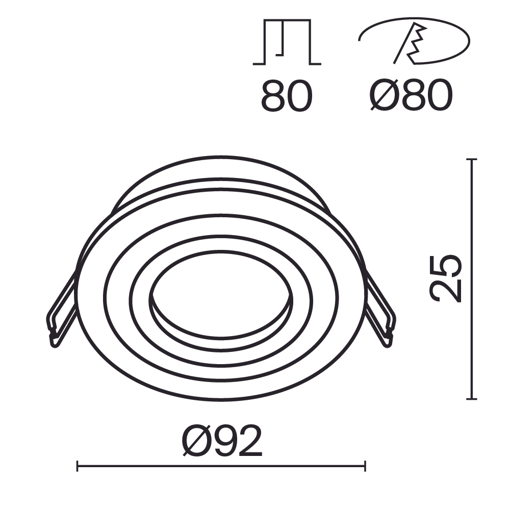 Встраиваемый светильник Maytoni Atom DL023-2-01B