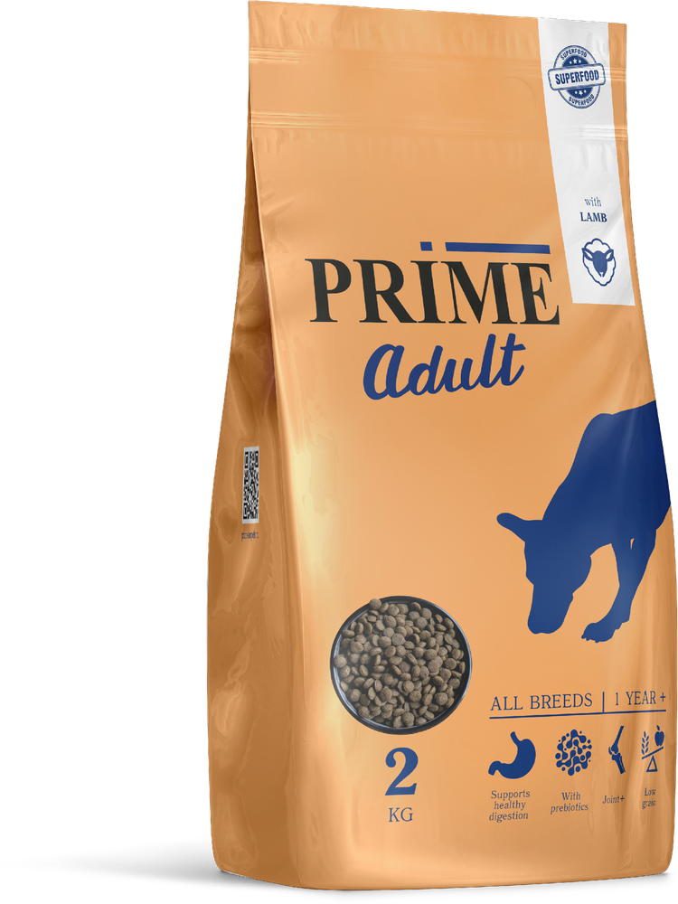 PRIME 2кг Adult Сухой корм для собак всех пород с 12мес Ягненок