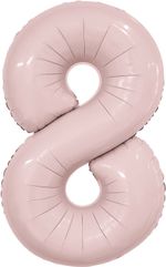 Шар (40''/102 см) Цифра, 8 Slim, Пыльная роза, 1 шт. в уп.