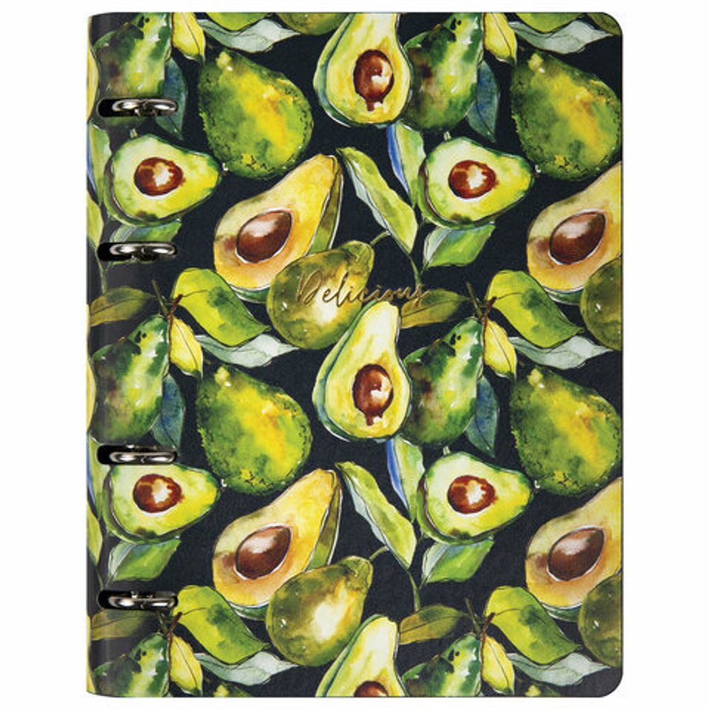 Тетрадь на кольцах А5 (180х220 мм), 80 л., под кожу, BRAUBERG VISTA, "Avocado", 112130