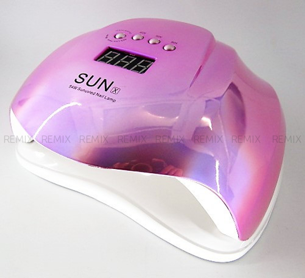 Лампа для сушки ногтей led/uv 54W Rainbow Sun X pink